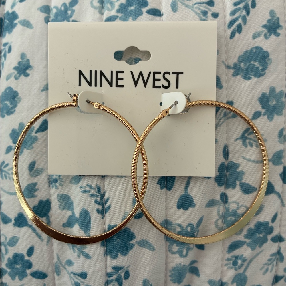 Nine West Elegant Gold Hoop Earrings